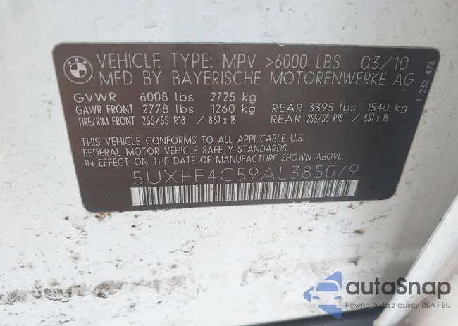 5UXFE4C59AL385079: 42481653