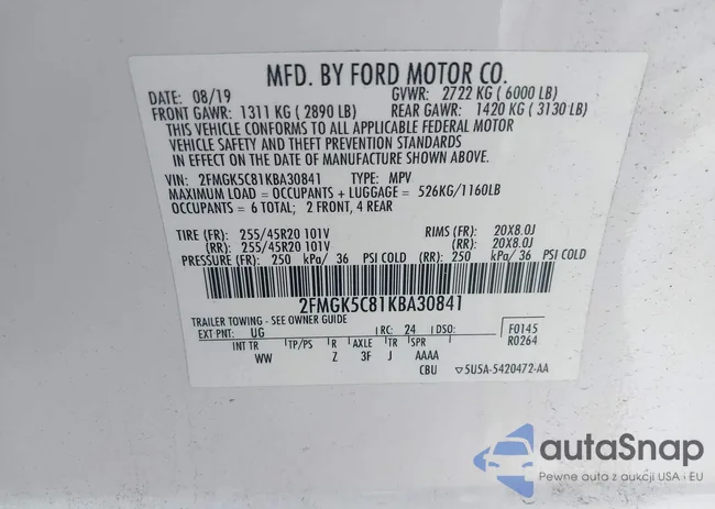 2FMGK5C81KBA30841: 42482883