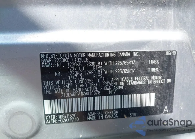 2T3LWRFV1KW018878: 42482907