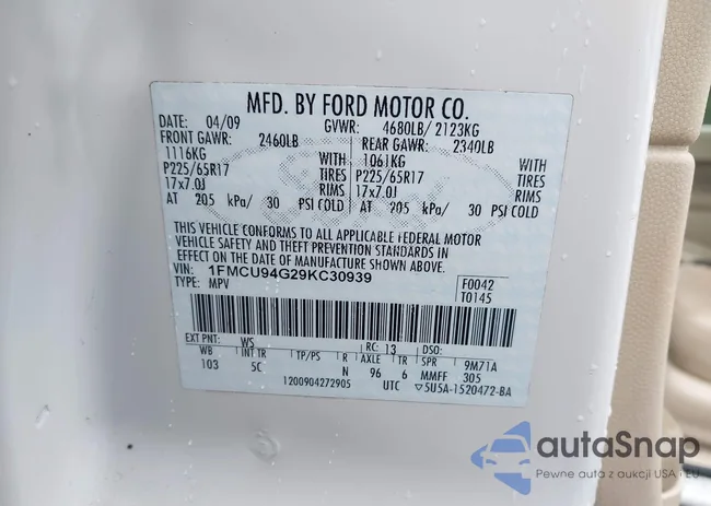 1FMCU94G29KC30939: 42482968