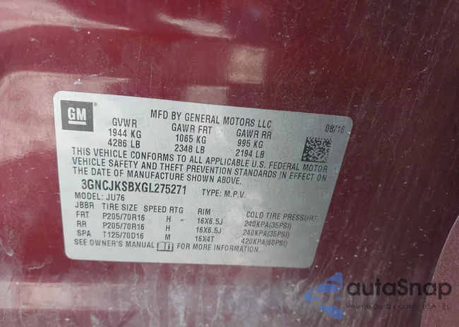 3GNCJKSBXGL275271: 42483002