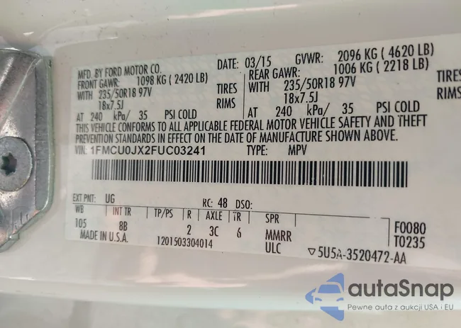 1FMCU0JX2FUC03241: 42483196