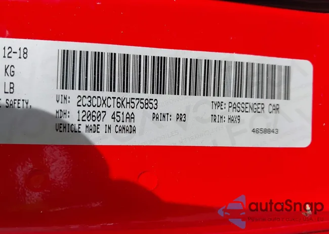 2C3CDXCT6KH575853: 42483301