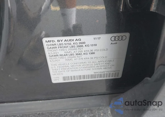 WA1A4AFY4J2098770: 42482457