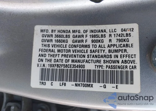 19XFB2F58CE354900: 42483861