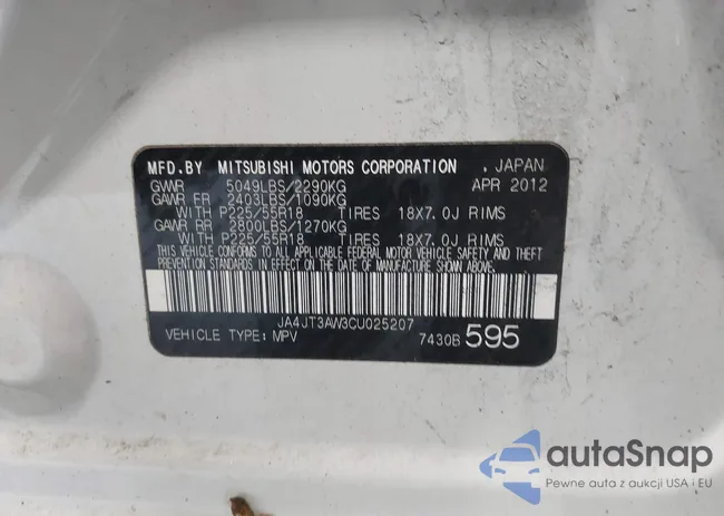 JA4JT3AW3CU025207: 42484077