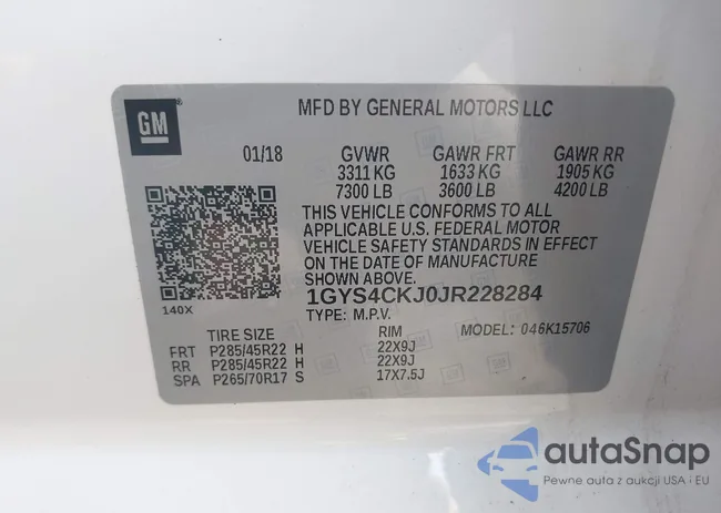 1GYS4CKJ0JR228284: 42484158