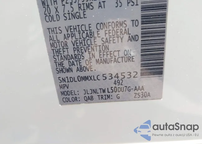 5N1DL0MMXLC534532: 42484305