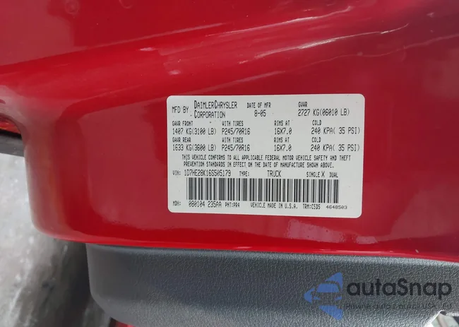 1D7HE28K16S505179: 42483353