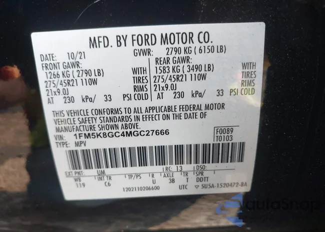 1FM5K8GC4MGC27666: 42483359