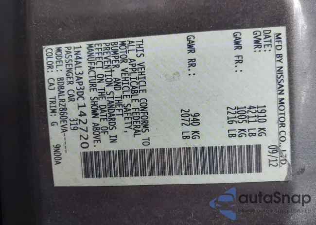 1N4AL3AP3DC142720: 42483632