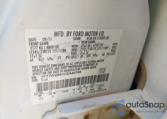 1FT7W2B61CEA40766: 42484730