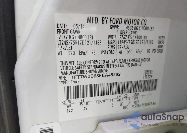 1FT7W2B68FEA46262: 42484829