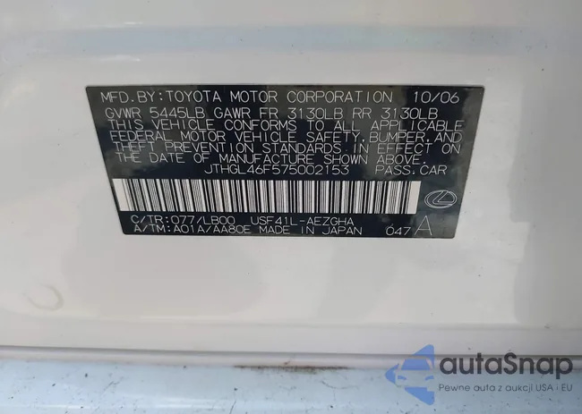 JTHGL46F575002153: 42485250