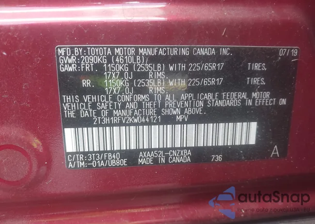 2T3H1RFV2KW044121: 42484402