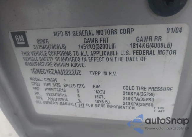 1GNEC16Z44J222282: 42484494