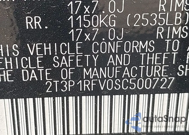 2T3P1RFV0SC500727: 42484518