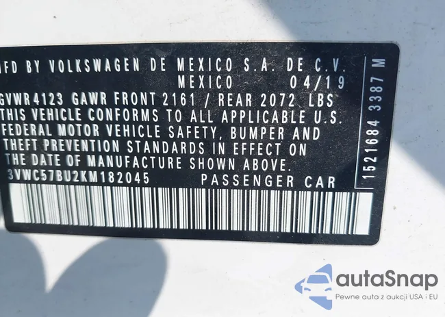 3VWC57BU2KM182045: 42484588