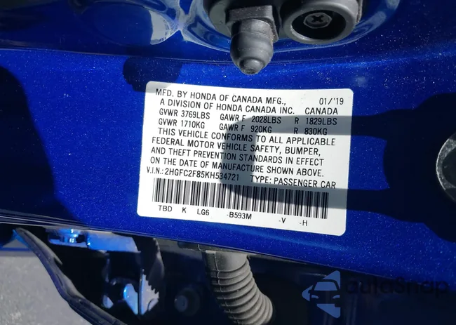 2HGFC2F85KH534721: 42485739