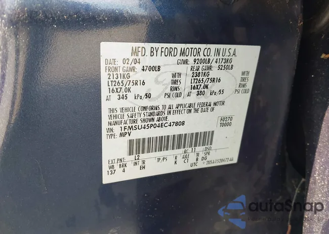 1FMSU45P04EC47808: 42485767