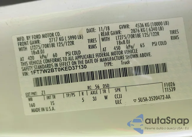 1FT7W2BT0KED37130: 42485901