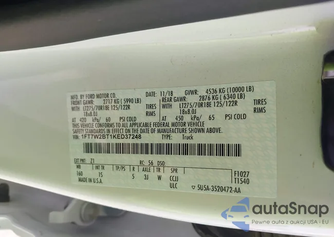 1FT7W2BT1KED37248: 42485905