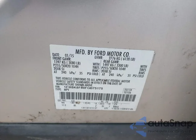 1FM5K8F89FGB75175: 42485939