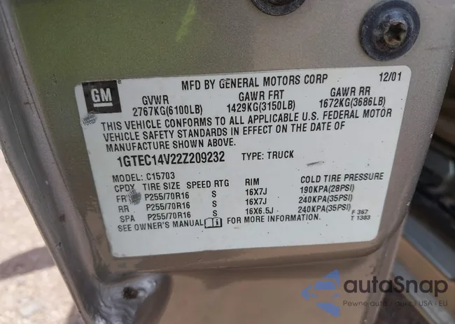 1GTEC14V22Z209232: 42485956