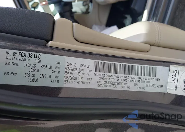 1C4RJEBG1LC265105: 42485989