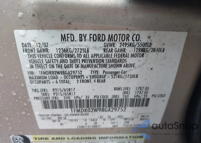 1FMDK02W98GA29752: 42485318