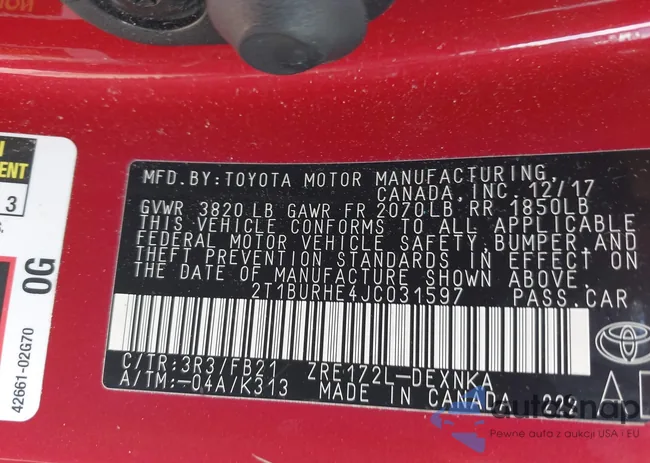 2T1BURHE4JC031597: 42486954