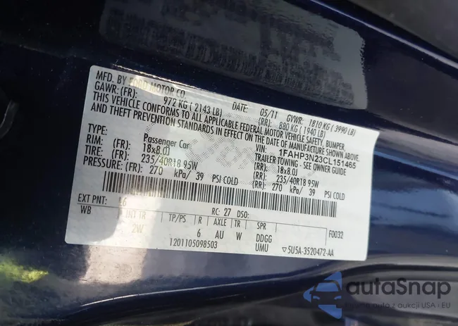 1FAHP3N23CL151465: 42486956