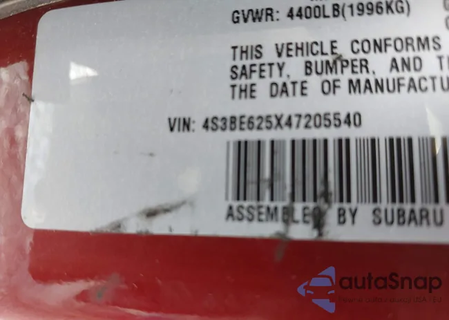 4S3BE625X47205540: 42487101