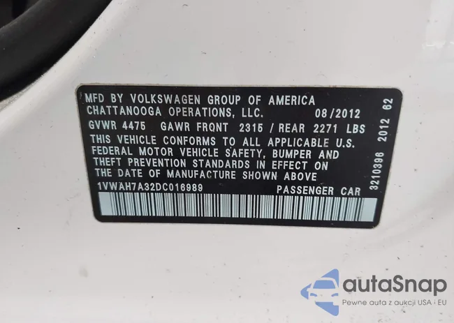 1VWAH7A32DC016989: 42487237