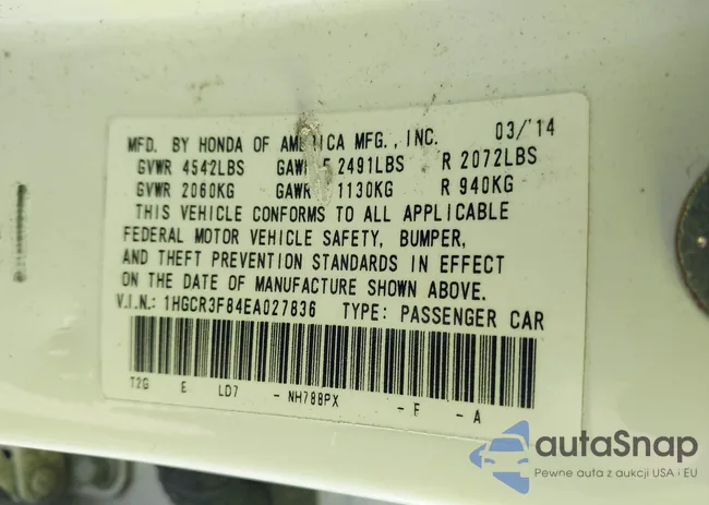 1HGCR3F84EA027836: 42487784