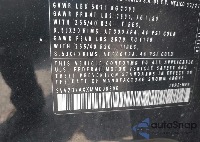 3VV2B7AXXMM098305: 42487845