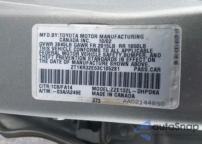 2T1KR32E53C105281: 42487914