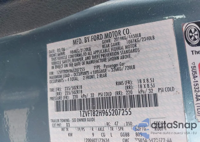 1ZVFT82H965207255: 42487316