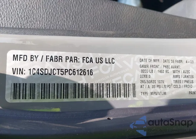 1C4SDJCT5PC612616: 42487339