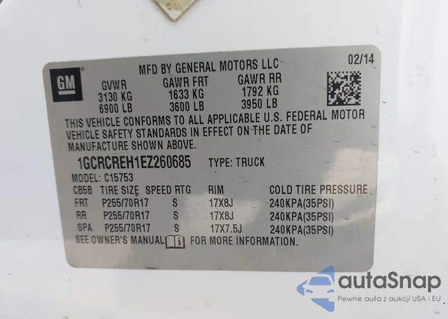 1GCRCRE81EZ260685: 42487417