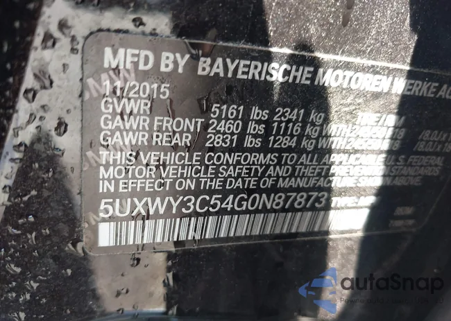 5UXWY3C54G0N87873: 42487420