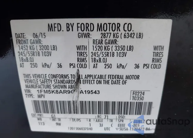 1FM5K8AR9GGA19543: 42487425