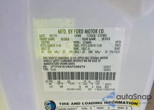 1FTFW1EV8AFD48274: 42487429