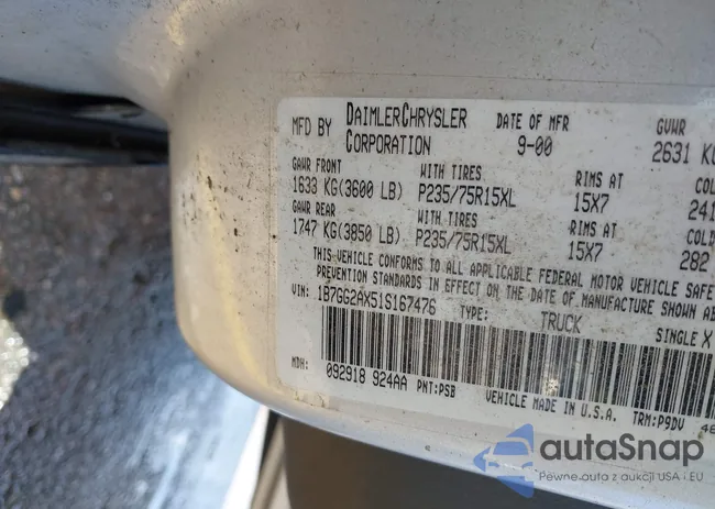 1B7GG2AX51S167476: 42487594