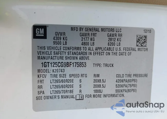 1GT125CG9BF175853: 42487600