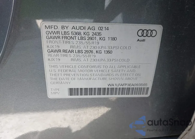 WA1LFAFP3EA093565: 42487613