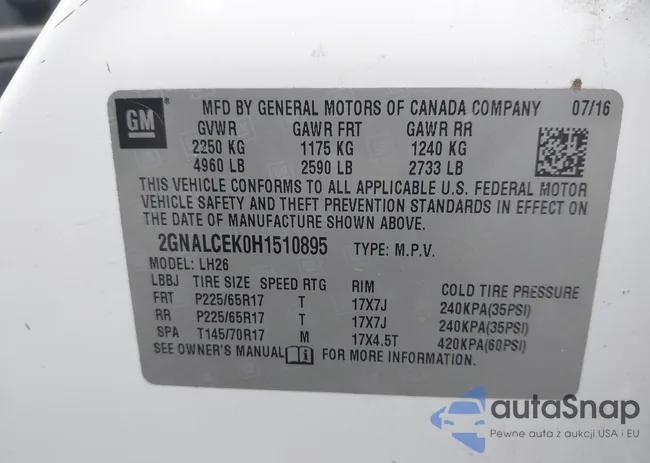 2GNALCEK0H1510895: 42487712