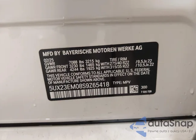 5UX23EM08S9Z65418: 42488840