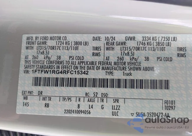 1FTFW1RG4RFC15342: 42488917