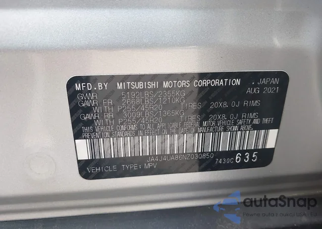 JA4J4UA86NZ030850: 42488918